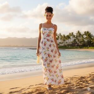 Lily Rose White Floral Maxi Dress